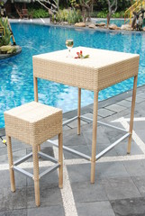 Artistic Ethnic Classy Modern Elegant Luxury Indoor Home Interiors and Outdoor Garden Park Furniture Table Chair Cabinet Accessories from Rattan Plastic Wicker or Wooden Materials for Hotel and House 