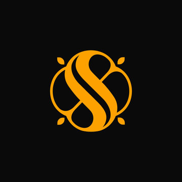 Elegant and Luxury circle SS monogram logo template, golden letter S logo template, S8 logo .vector 