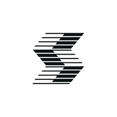 Minimal S Initial Logo Design with structure aspect, Negative Space S letter mark, S and Arrow Logo Design Template .vector