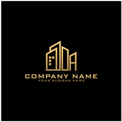 Letter OA With Building For Construction Company Logo