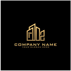 Fototapeta premium Letter OZ With Building For Construction Company Logo