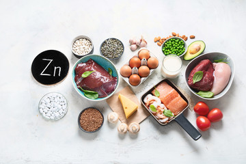 Fototapeta na wymiar Foods High in Zinc