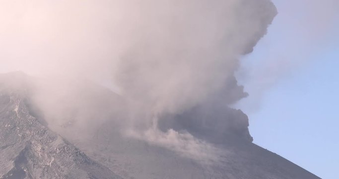 Sakurajima Volcano Erupts Vigorously Shooting Ash Into Air - 2015