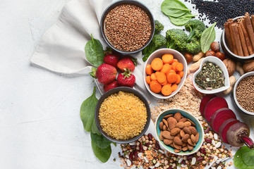 Liver detox diet food concept . Foods for healthy liver.