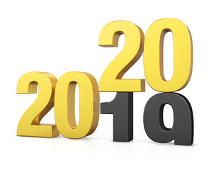 New Year 2020 Concept Isolated