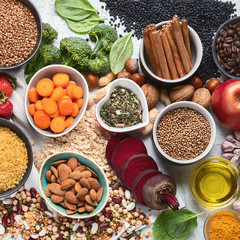 Liver detox diet food concept . Foods for healthy liver.