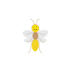 kawaii style bee isolated on white background