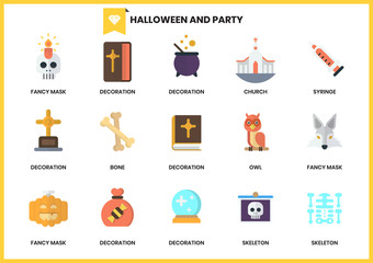 Party icons set for business