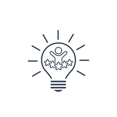 Adaptation of the customer, user. Business strategy. Vector linear icon on a white background.