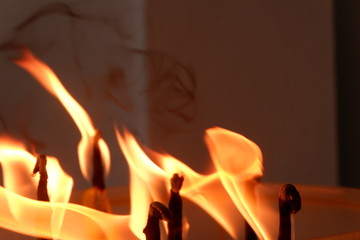 fire in the fireplace