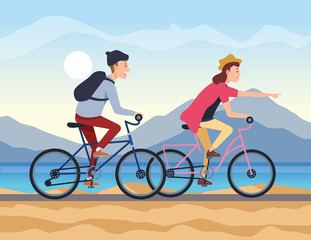 Boys reading bikes vector design