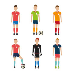group of player soccer with ball vector illustration design © Gstudio