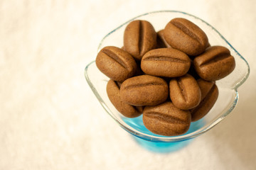 coffee biscuits in a glass cup	