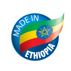 Ethiopia flag, vector illustration on a white background