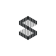 Fototapeta premium Minimal S Initial Logo Design with structure aspect, Negative Space S letter mark, Letter S with Lines structure logo. vector