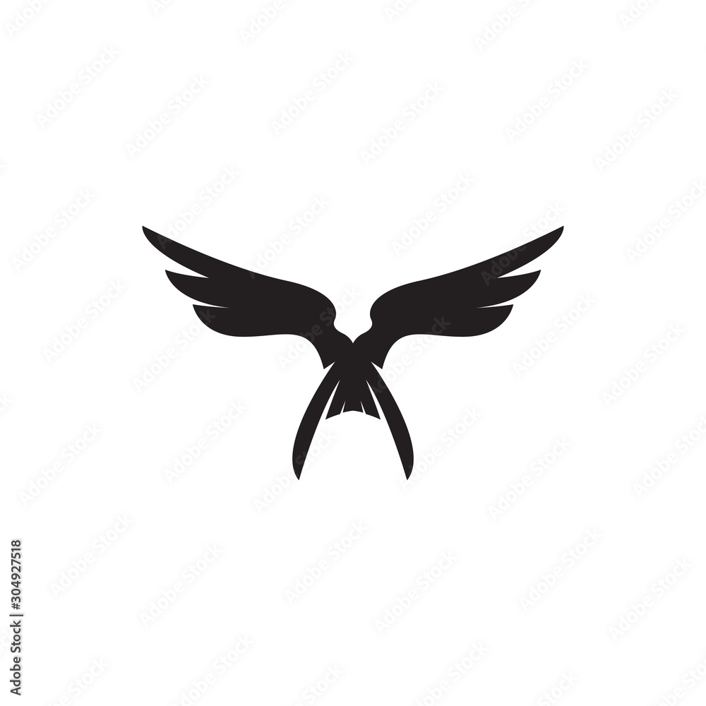 Wall mural swallow bird vector illustration silhouette