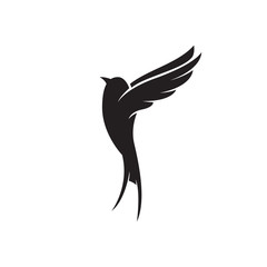 swallow bird vector illustration silhouette - obrazy, fototapety, plakaty