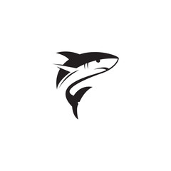 shark fish vector silhouette logo template