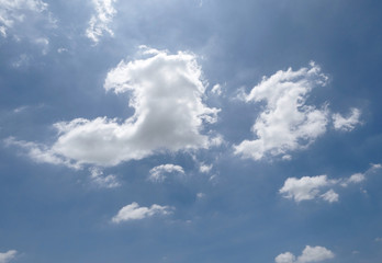 Thin Cloud floating on the blue sky.the sky is bright and clear..
