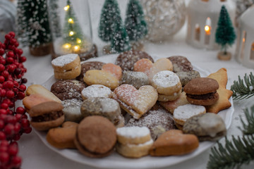 Fototapeta na wymiar traditional home made sweet German Christmas Cookies 