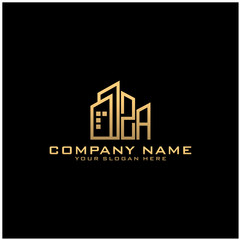 Fototapeta premium Letter ZA With Building For Construction Company Logo