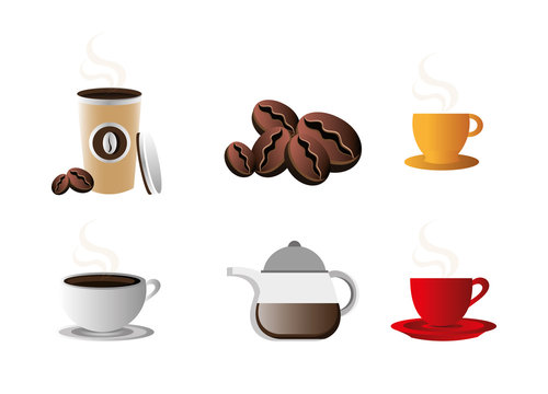 bundle coffee of set icons vector illustration design