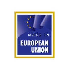 European union flag, vector illustration on a white background