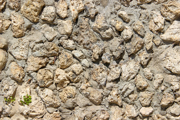 Wall made of natural stones