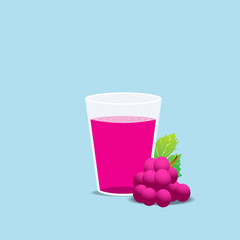 White Glass and Bunch of grape