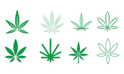 Marijuana line icon set. Vector illustration - Vector