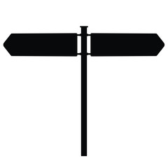 Obraz premium Contour blank road sign isolated on white.