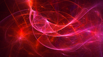 3D rendering abstract red fractal light background