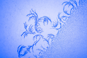 snow patterns on the window