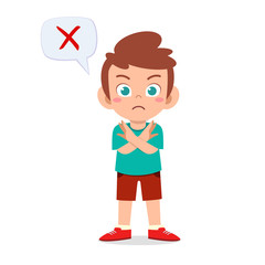 happy cute kid boy carry wrong sign