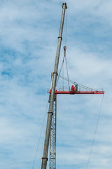 Assembling and erecting a construction Tower Crane with the aid of a Mobile Boom Crane. Australia.  2017. November 16,  11.28 AM.