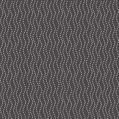 Abstract black and white wavy spotted lines seamless pattern. Vector background repeat design of dots.