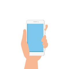 hand with smartphone device isolated icon vector illustration design