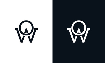 Creative line art letter WO logo. This logo icon incorporate with two letter in the creative way.