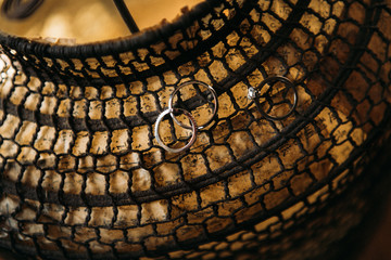 The wedding rings with vintage details