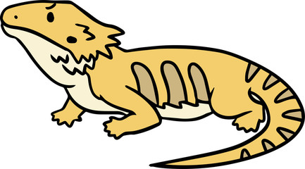 フトアゴヒゲトカゲのイラスト_怒り顔