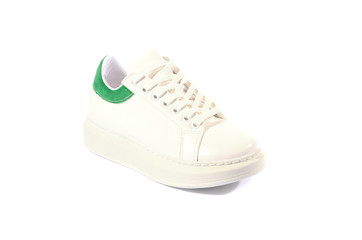 Women's athletic shoes isolated on white background.