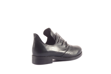 Beautiful elegant suede blue women's open summer shoes sandals high-heeled on a white background, isolated.