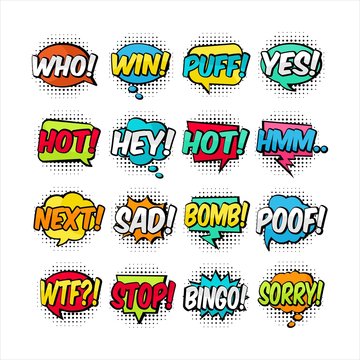 cartoon text baloon colorful collection