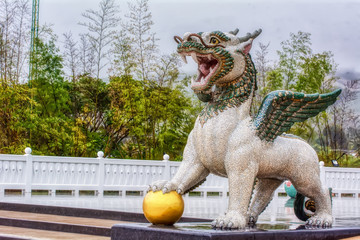 One landmark of Watpahuaylad in Loei, Thailand. A place everyone in every religion can be viewed.