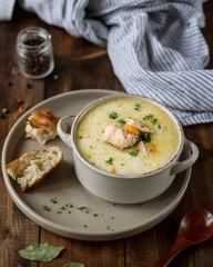 Finnish fish soup with salmon