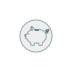 piggy bank line style icon vector illustration design
