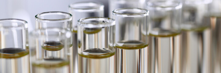 Yellow liquid spilled petrol additive innovative