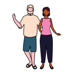 Fototapeta premium couple of people faceless on white background