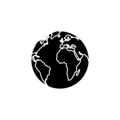 silhouette of world planet earth isolated icon vector illustration design
