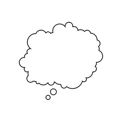 Speech bubble icon. Think cloud icon. Comic style.